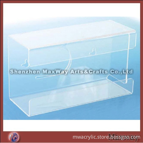 Transparent wall mounted rectangle polished acrylic/PMMA container/vessel/receptacle/box